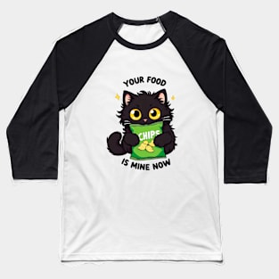 Hungry Funny Cat Baseball T-Shirt